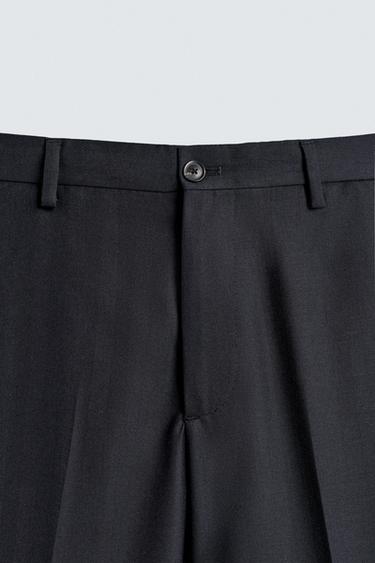 PANTALON DE COSTUME À CHEVRONS - Bleu marine de Zara - Image 7