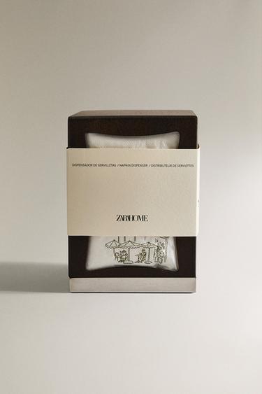 COFFEE NAPKIN HOLDER AND NAPKIN SET - Brown by Zara - Image 2