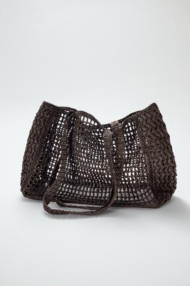 GROSSER SHOPPER IN FLECHTOPTIK - Braun von Zara