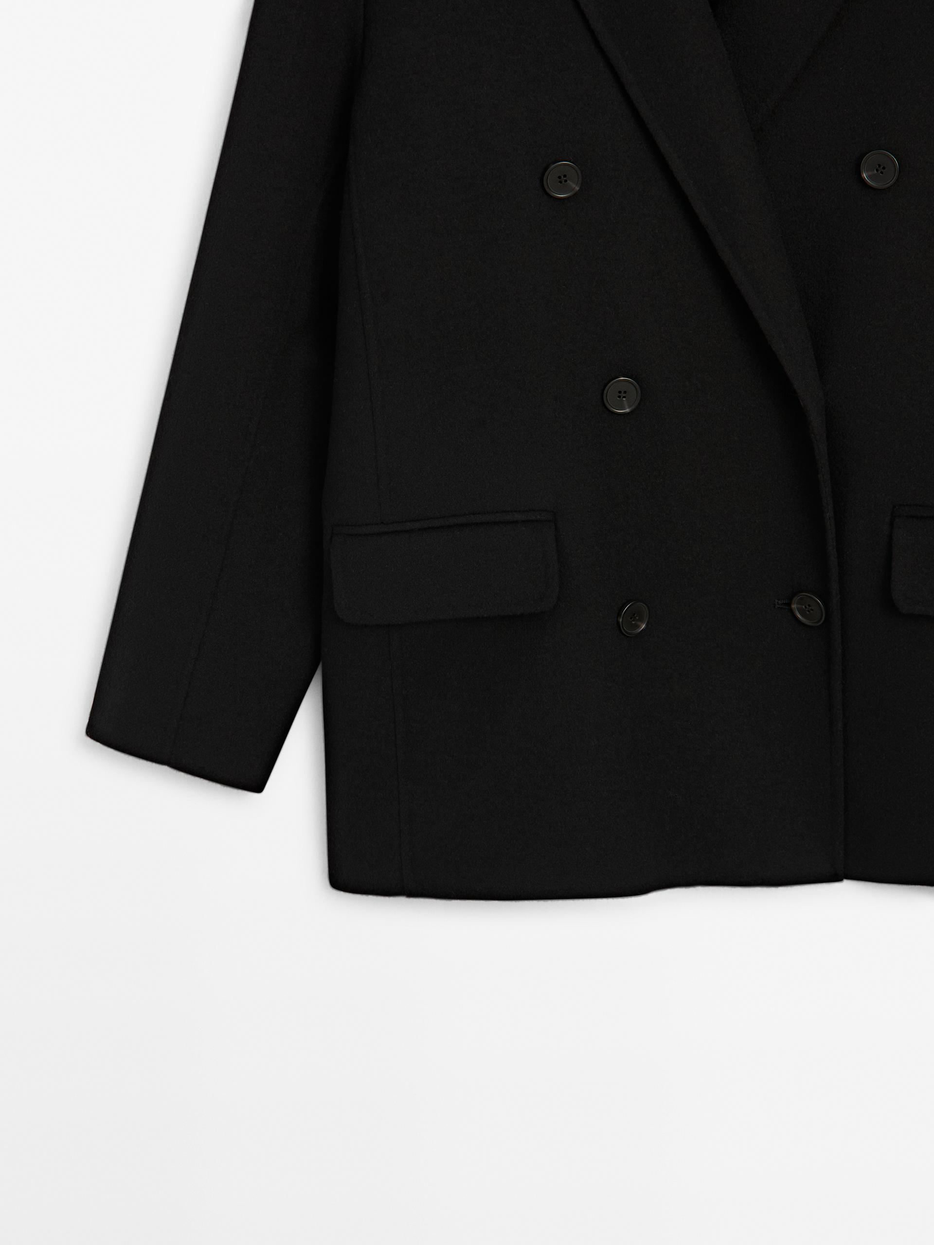 Double-breasted wool blend blazer - Black | ZARA United States