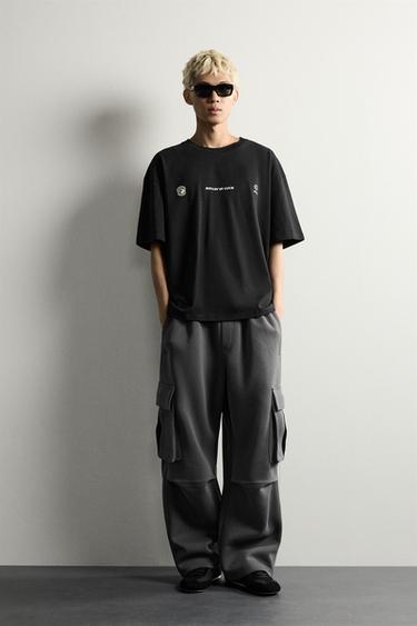 PANTALÓN JOGGER CARGO COMPACTO - Azul / Gris de Zara - Imagen 0
