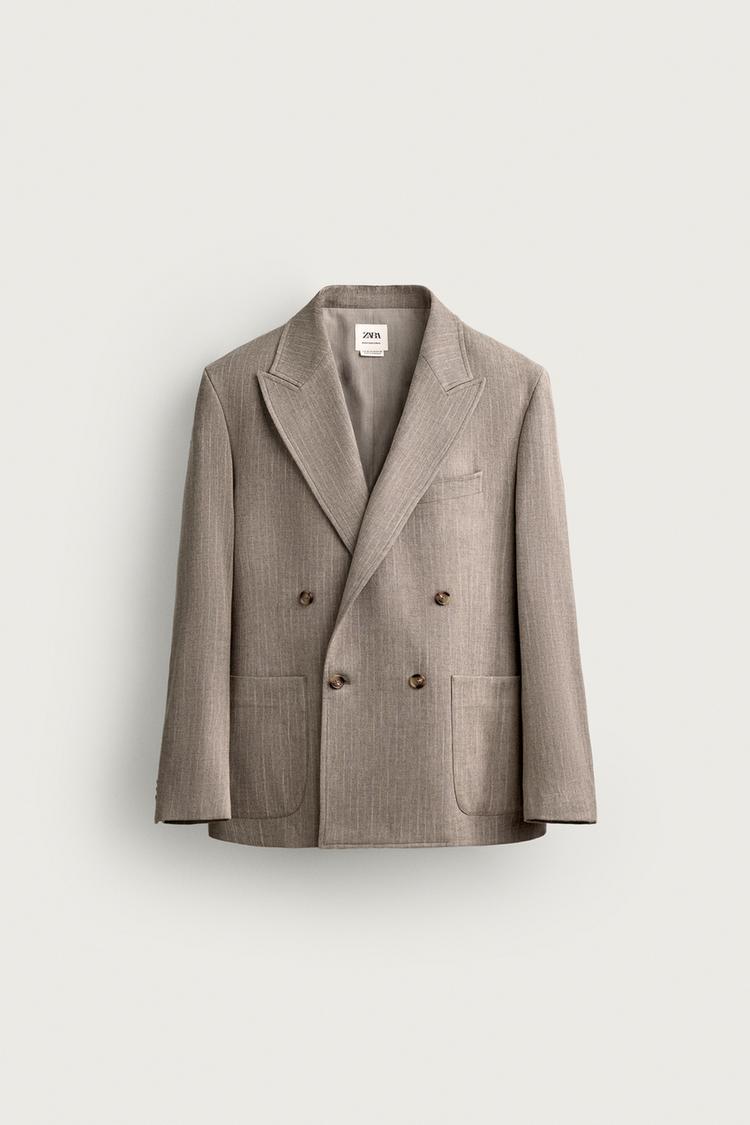 Blazer cruzado de rayas diplomáticas de corte regular 5
