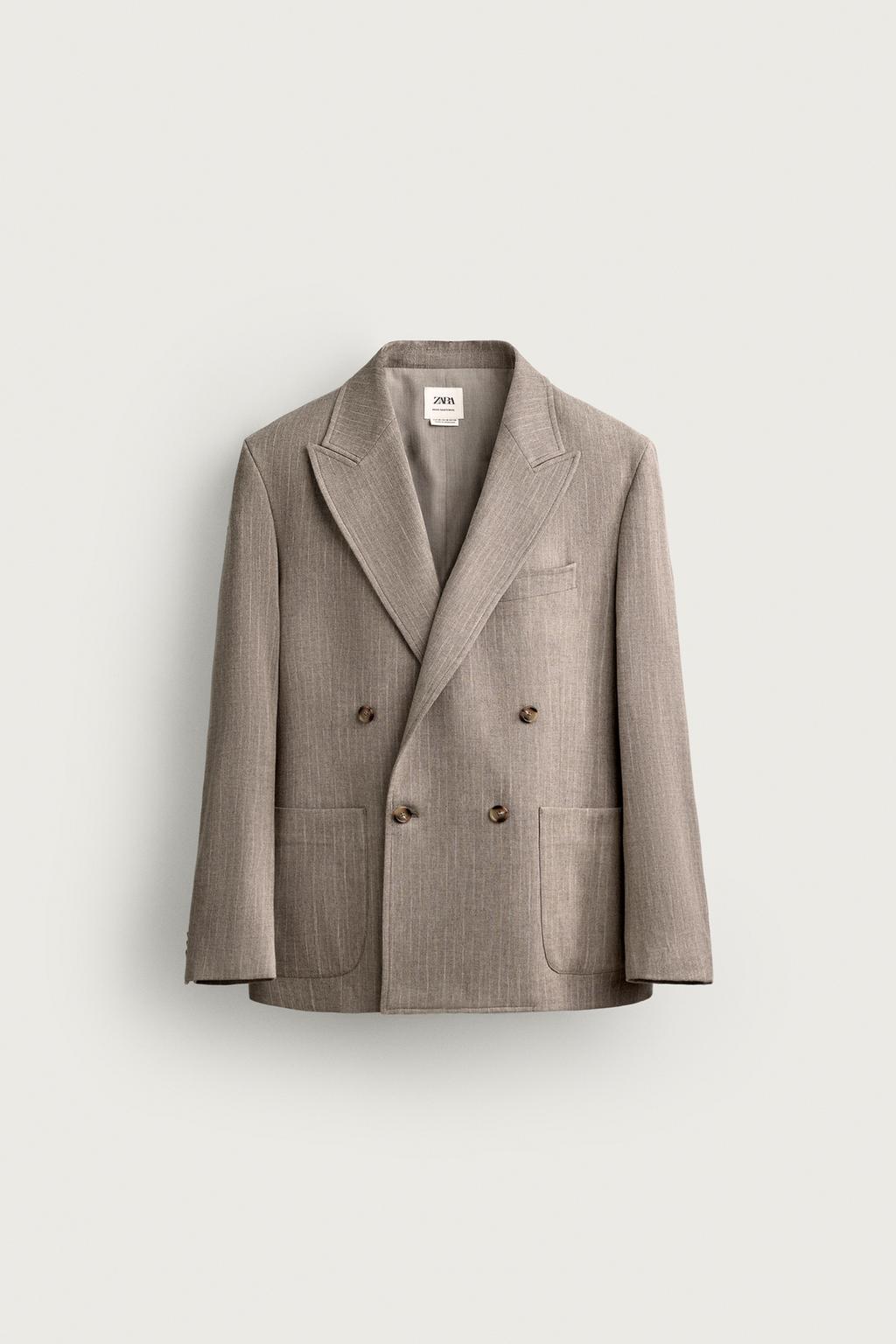 REGULAR FIT PINSTRIPE SUIT BLAZER