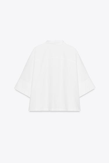 CHEMISE EN POPELINE ZW COLLECTION - Blanc de Zara - Image 6
