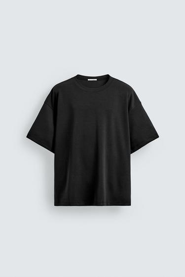 تيشرت RELAXED FIT ناعم - أسود by Zara