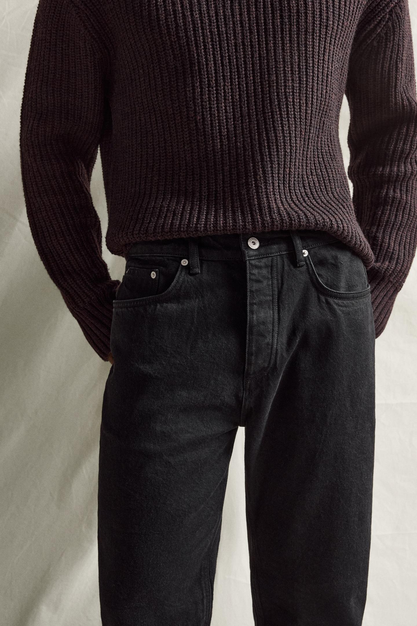 Мужские джинсы Zara Straight Fit, цвет: Чёрный — фото 5