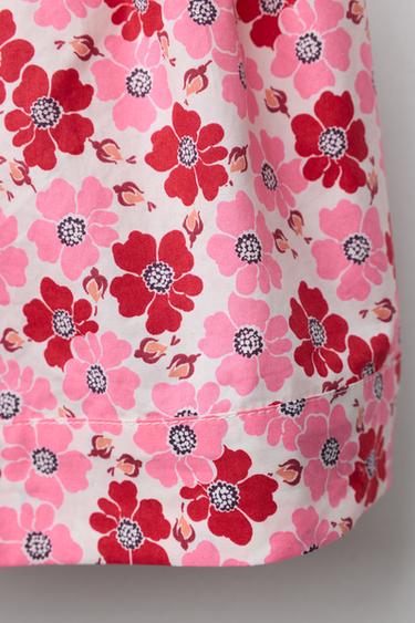 FLORAL POPLIN BERMUDA SHORTS - Red by Zara - Image 3