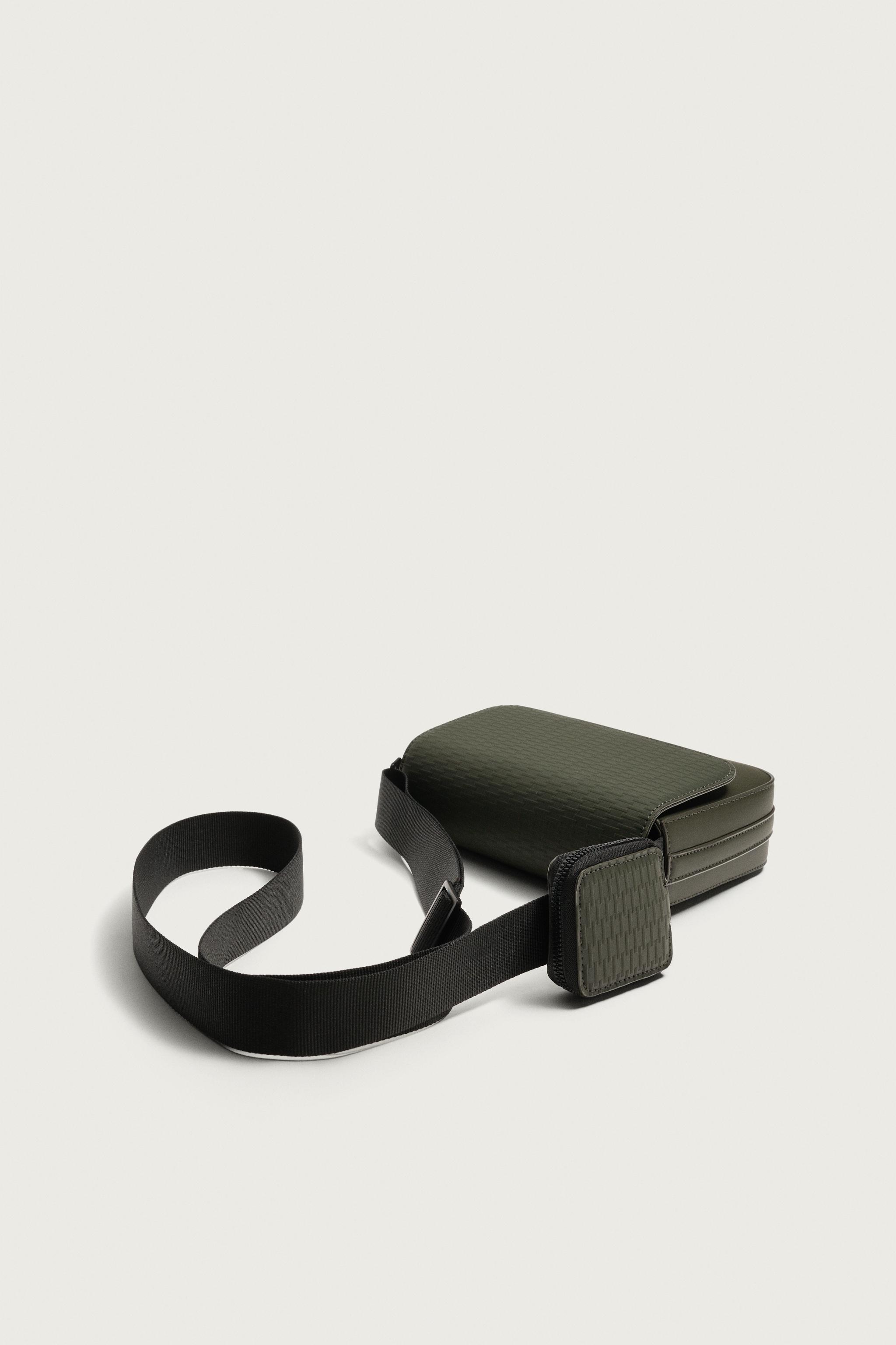 RUBBERIZED TEXTURE CROSSBODY BAG — Khaki Green (alternate view)