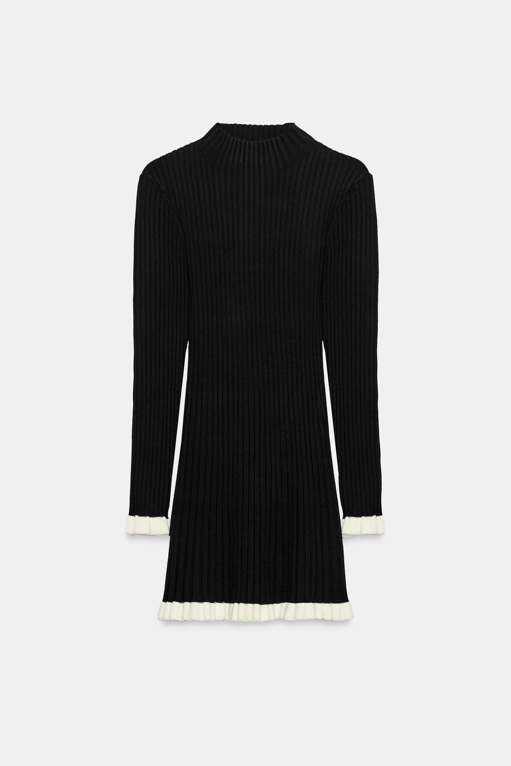 ROBE EN MAILLE FINITIONS VOLANTS