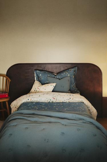 KIDS' REVERSIBLE SPACE DUVET COVER - Ecru / Blue by Zara
