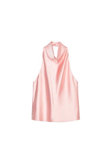 SATIN HALTER TOP