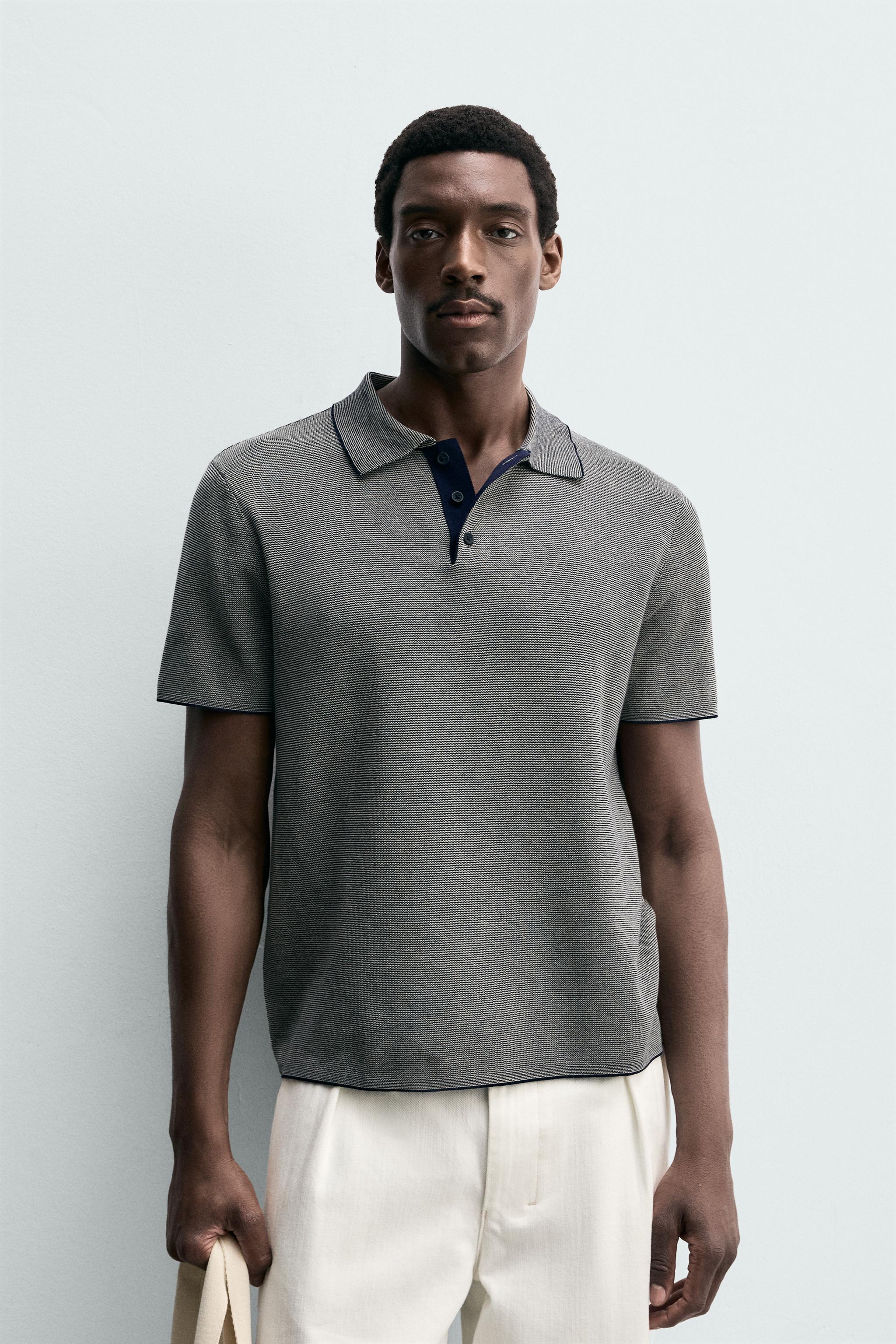 POLO EN MAILLE REGULAR FIT À CONTRASTE