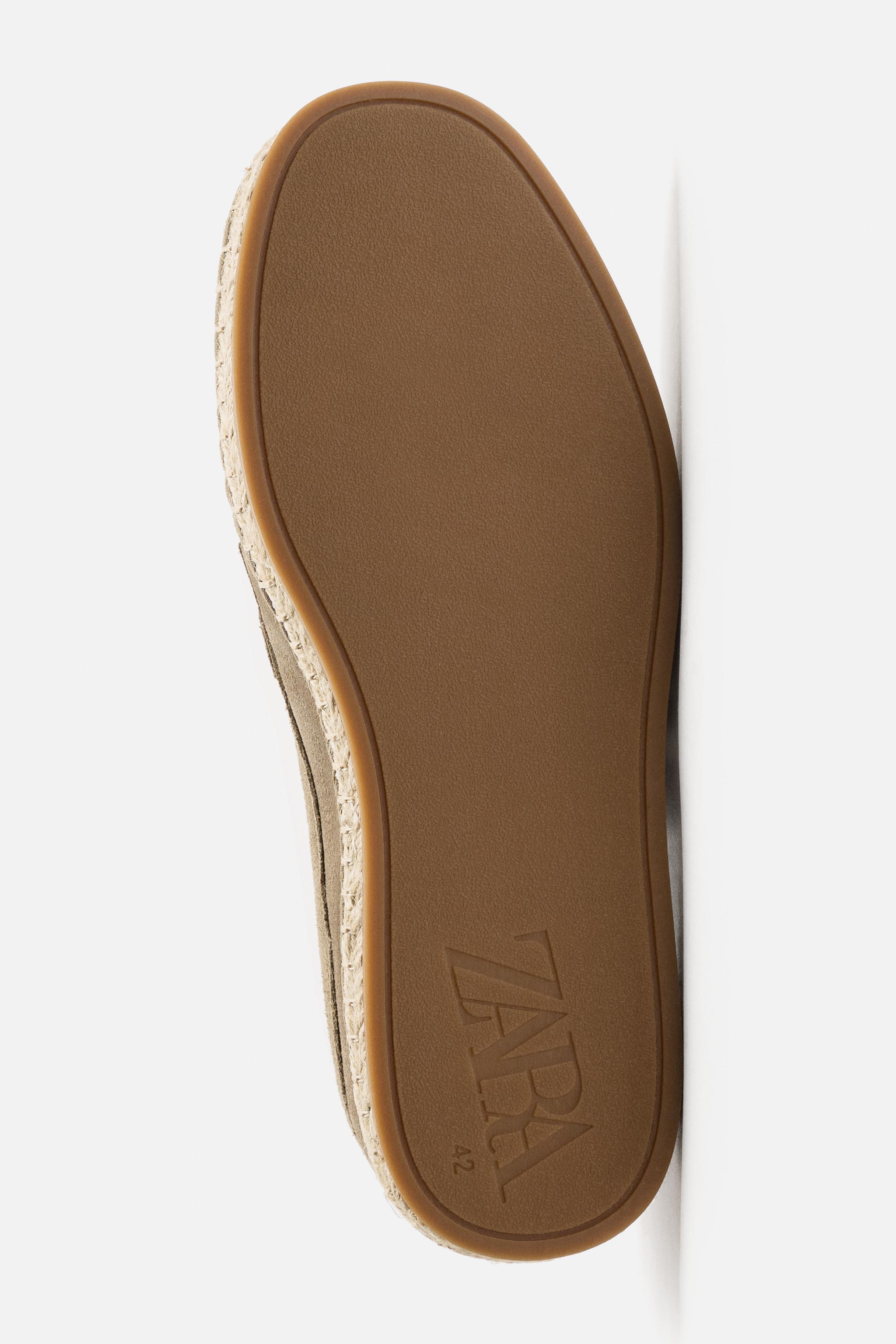 【ゆう】ブラウン レザー モカシン 24cm レザーモカシンエスパドリーユ - ブラウン | ZARA Japan / 日本