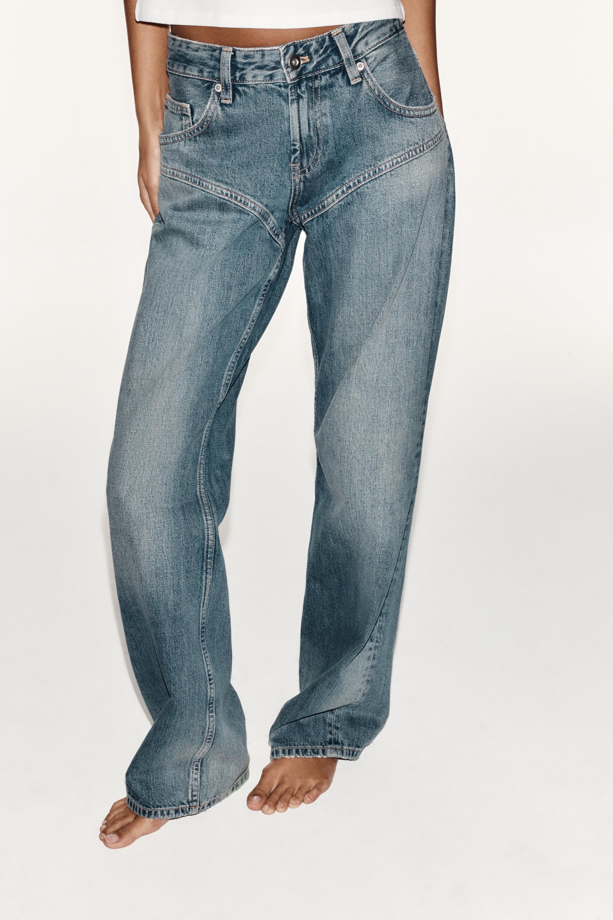 TRF LOW-RISE STRAIGHT SEWN JEANS