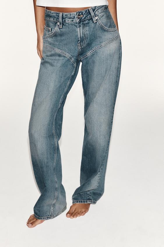 JEANS TRF STRAIGHT COUTURE TAILLE BASSE - Bleu de Zara - Image 1