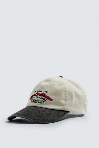 GORRA LAVADA BORDADO - Crudo de Zara