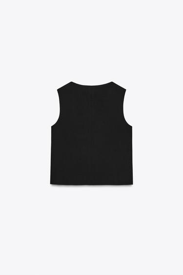 DOUBLE-BREASTED WAISTCOAT WITH GOLD BUTTONS - Black by Zara - Image 5