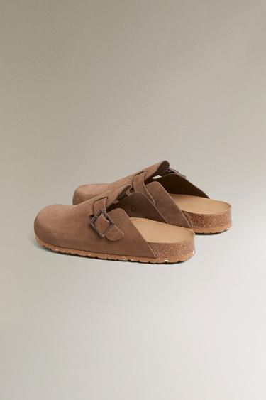 LEATHER CLOGS WITH BUCKLES - Brown by Zara - Image 4