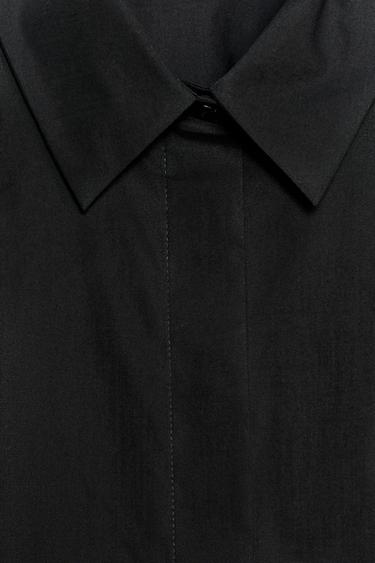 CHEMISE EN POPELINE À MANCHES LARGES - Noir de Zara - Image 8
