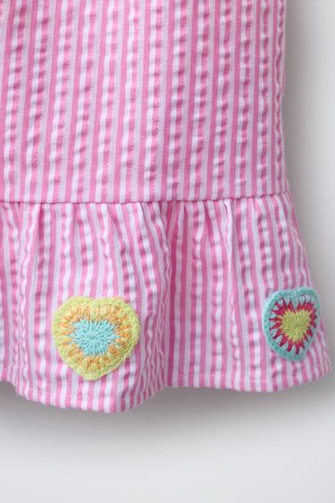 KNIT DRESS WITH HEART APPLIQUÉS - Pink by Zara - Image 3