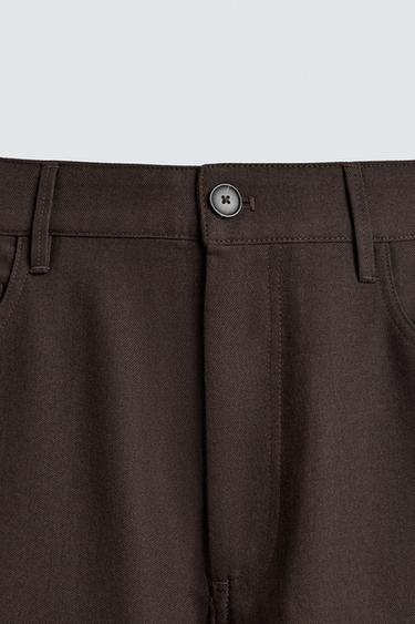 STRAIGHT-LEG TROUSERS - Chocolate by Zara - Image 7