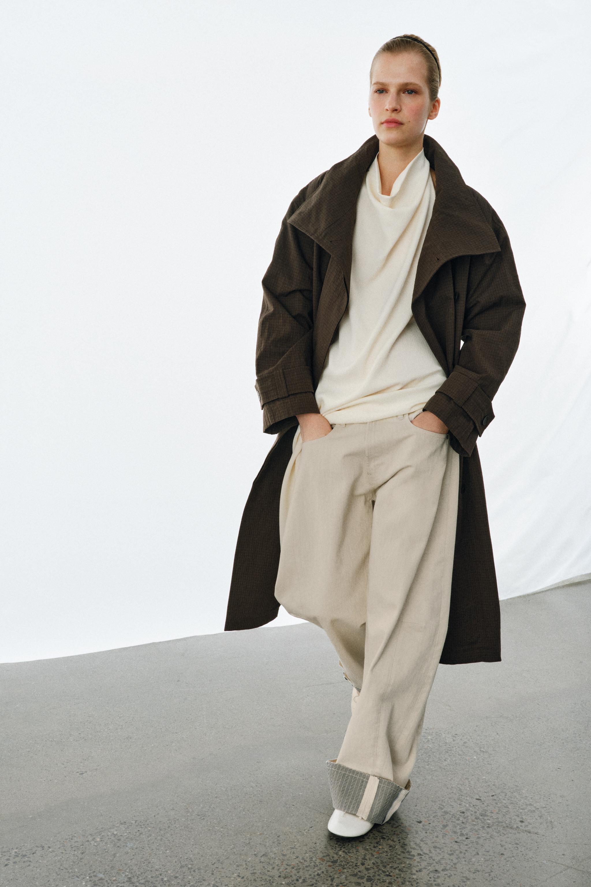 OVERSIZE KARELİ TRENÇKOT ZW COLLECTION - Görsel 4