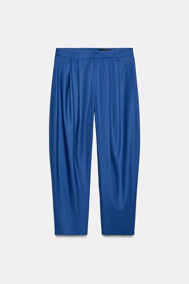 PANTALÓN VOLUMEN ZW COLLECTION - Azulón de Zara