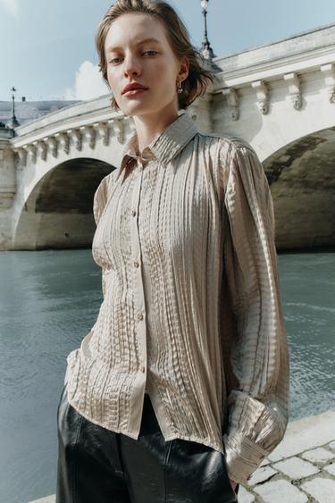 CAMISA SATINDA EFECTO ARRUGADO - Cava de Zara - Imagen 0