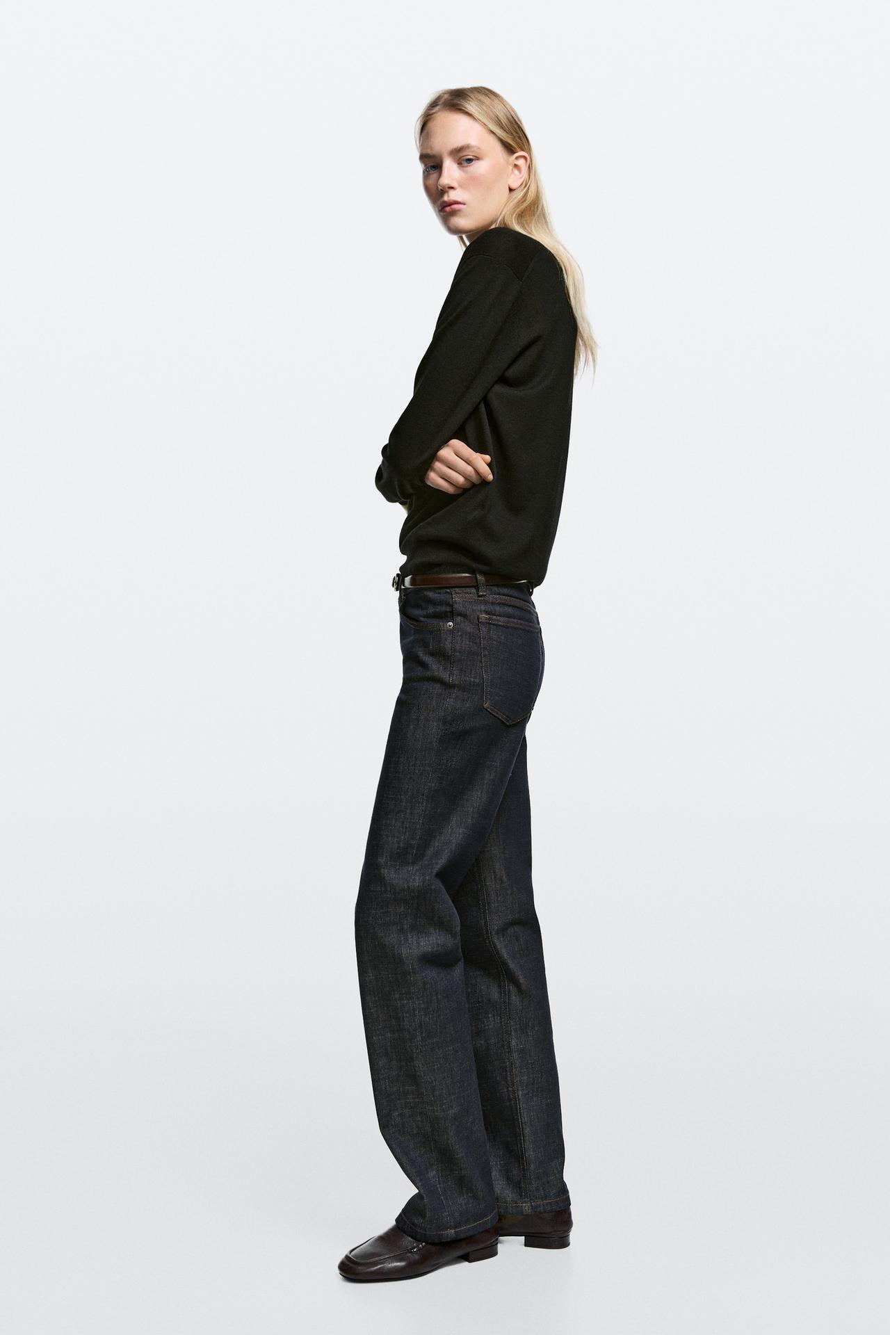 Low-rise straight-leg jeans — Blue