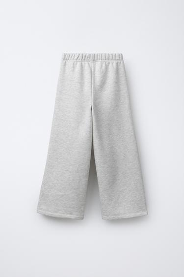 PRINTED WIDE-LEG TROUSERS - Grey marl by Zara - Image 1