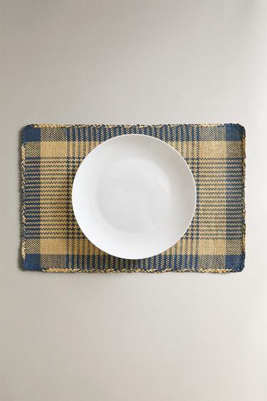 CHECKED PAPER PLACEMAT - Blue by Zara - Image 4