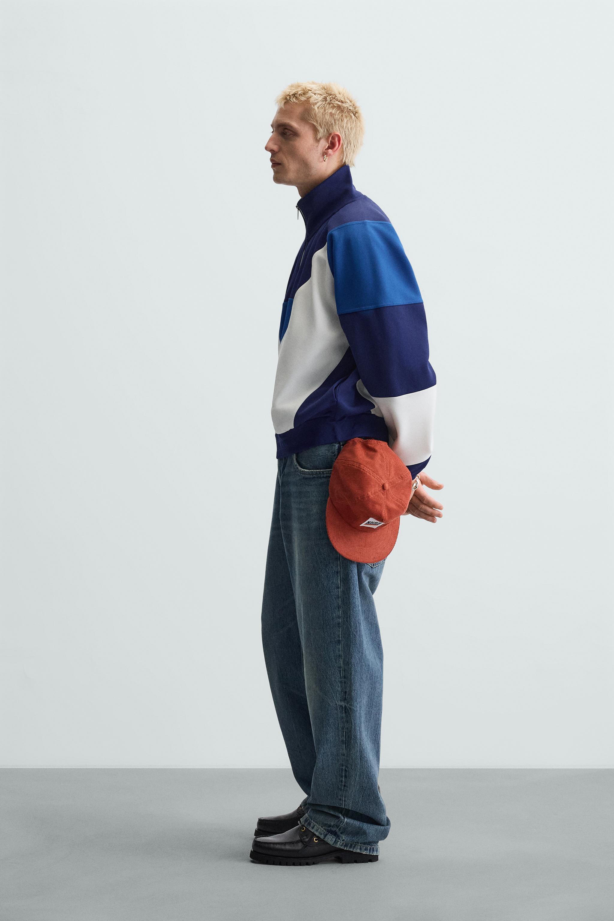 RETRO FOOTBALL JACKET - Blue | ZARA Australia
