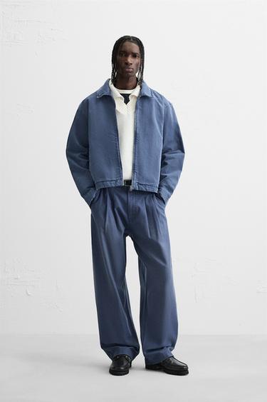 WASHED CANVAS JACKET - Blue by Zara - Image 0