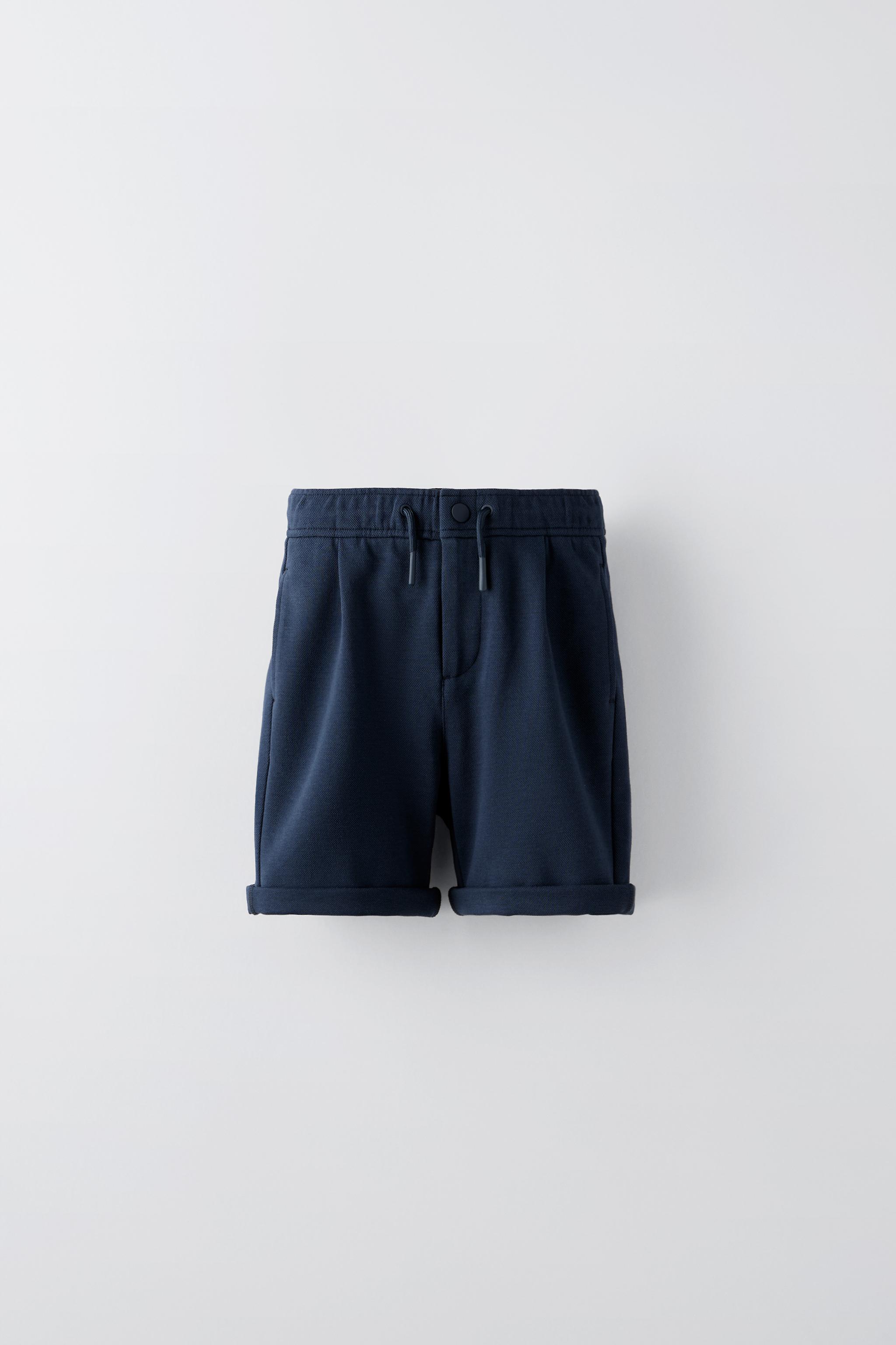 COMFORT BERMUDA SHORTS WITH DRAWSTRINGS Blue ZARA Australia