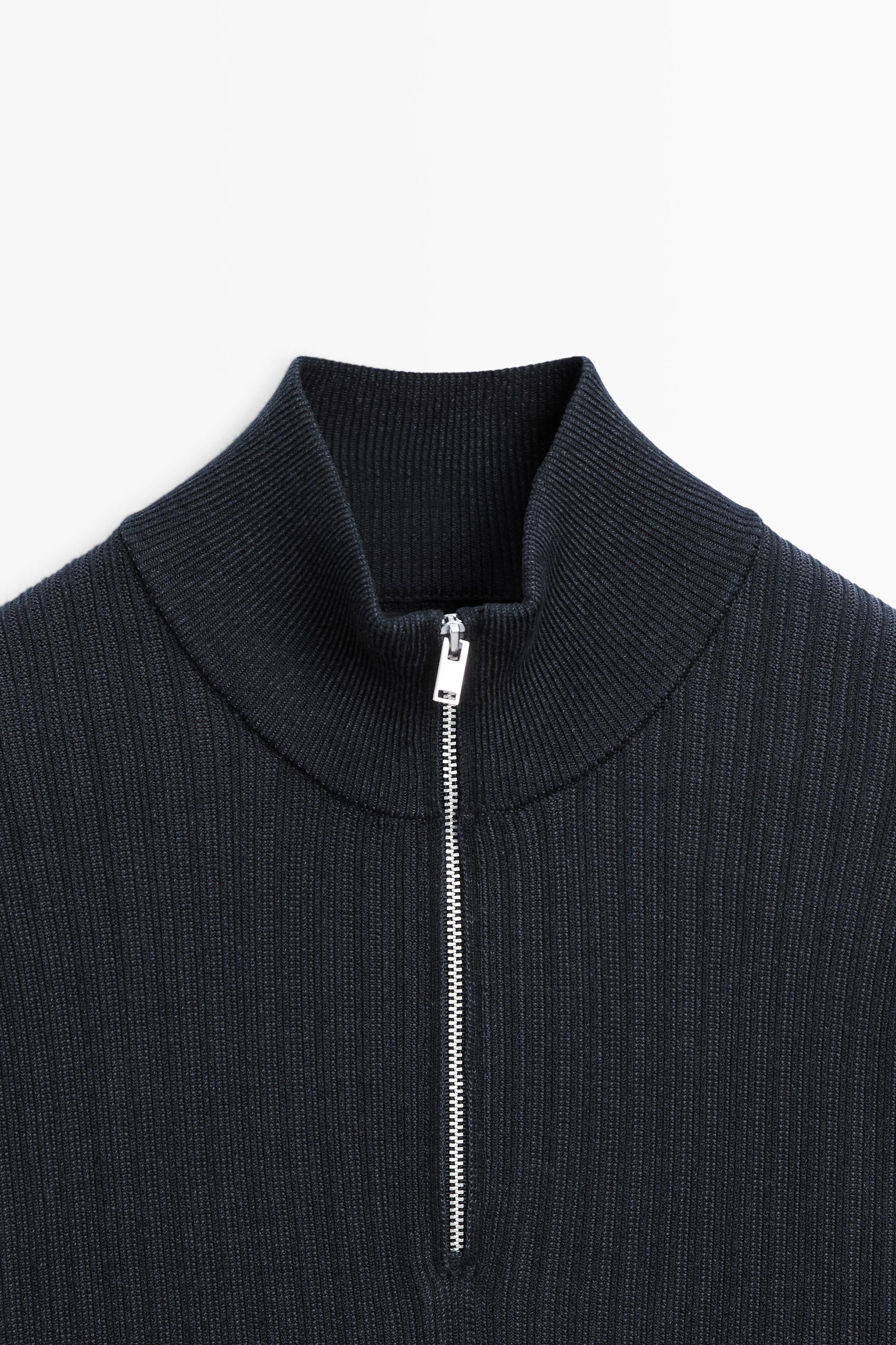 Pull en maille à col camionneur zipp