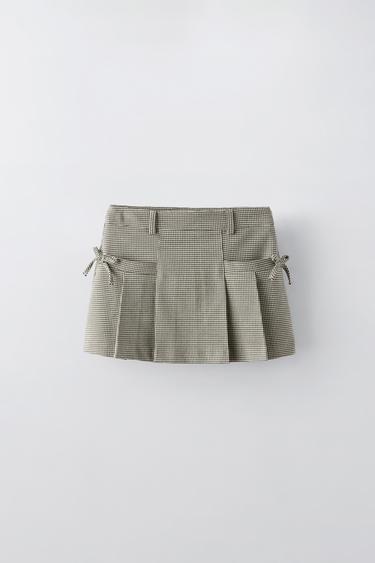 HOUNDSTOOTH BOW SKIRT - Ecru / Black by Zara - Image 0