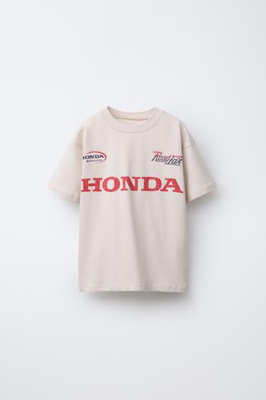 CAMISETA ESTAMPADA HONDA © - Crema de Zara