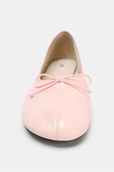 BALLERINES EN CUIR AVEC NŒUD - Rose de Zara - Image 6