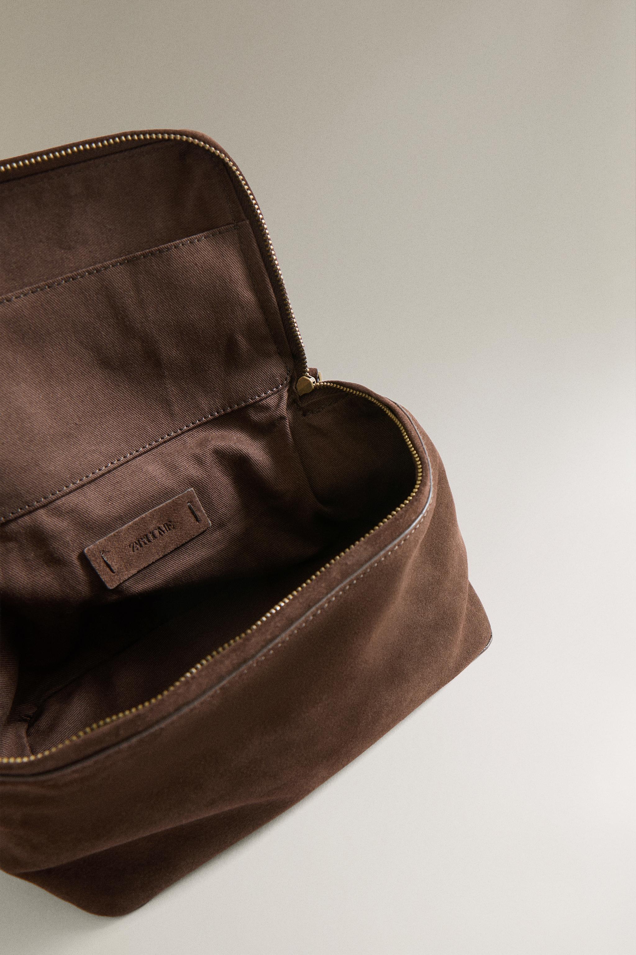 SPLIT SUEDE MAKEUP BAG