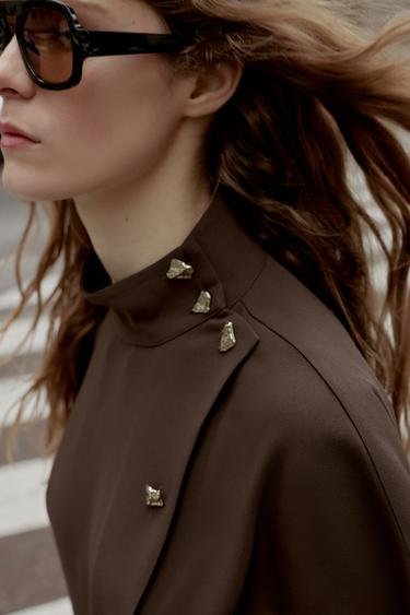 ROBE MI-LONGUE AVEC CEINTURE - Marron de Zara - Image 2