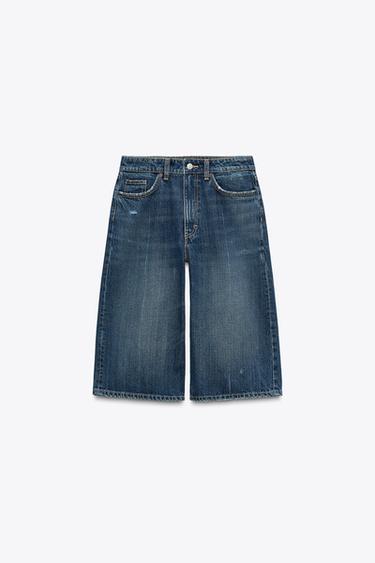 DENIM-JORTS-BERMUDASHORTS MIT MITTLERER TAILLENHÖHE - Marineblau von Zara