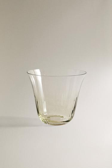 Zara TRANSPARENT GLASS TUMBLER - Greenish - Image 0