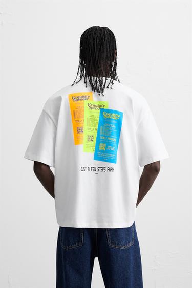 T-SHIRT IMPRIMÉS EN RELIEF - Blanc de Zara - Image 2