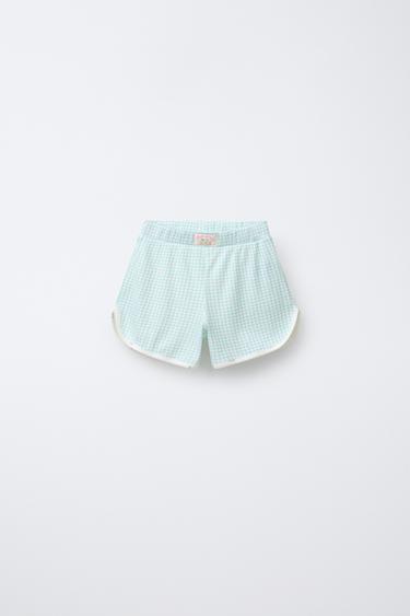 6-14 YEARS/ GINGHAM AND FLORAL T-SHIRT AND BERMUDA PYJAMAS - Ecru by Zara - Image 3