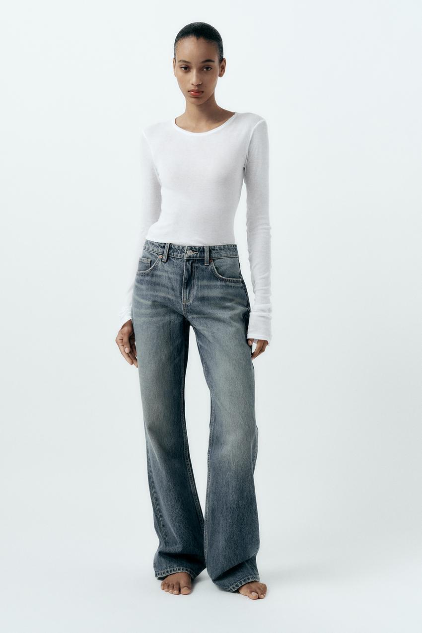 Zara, Jeans, Zara Double Waisted White Jeans