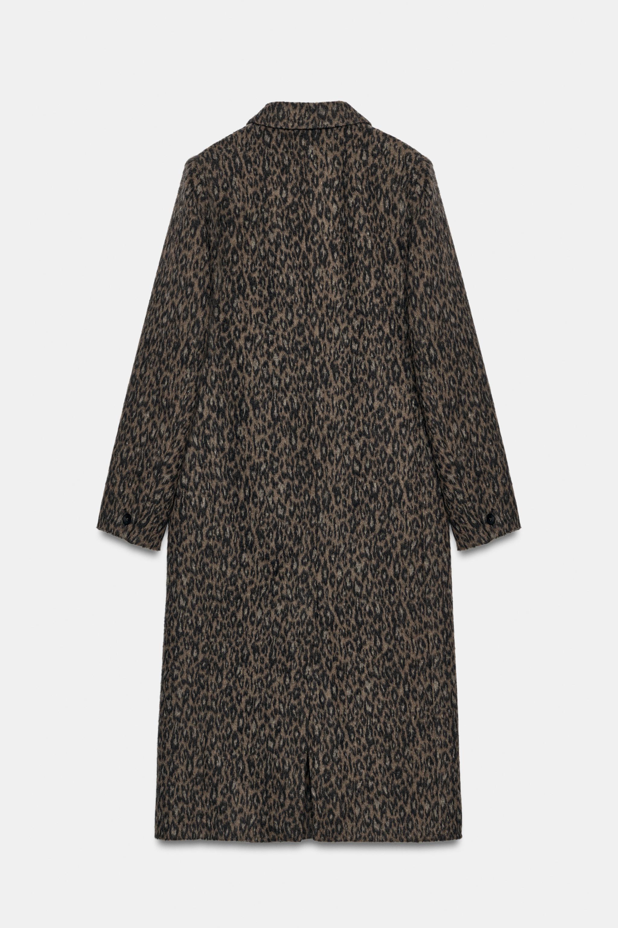 ANIMAL PRINT LONG COAT ZW COLLECTION