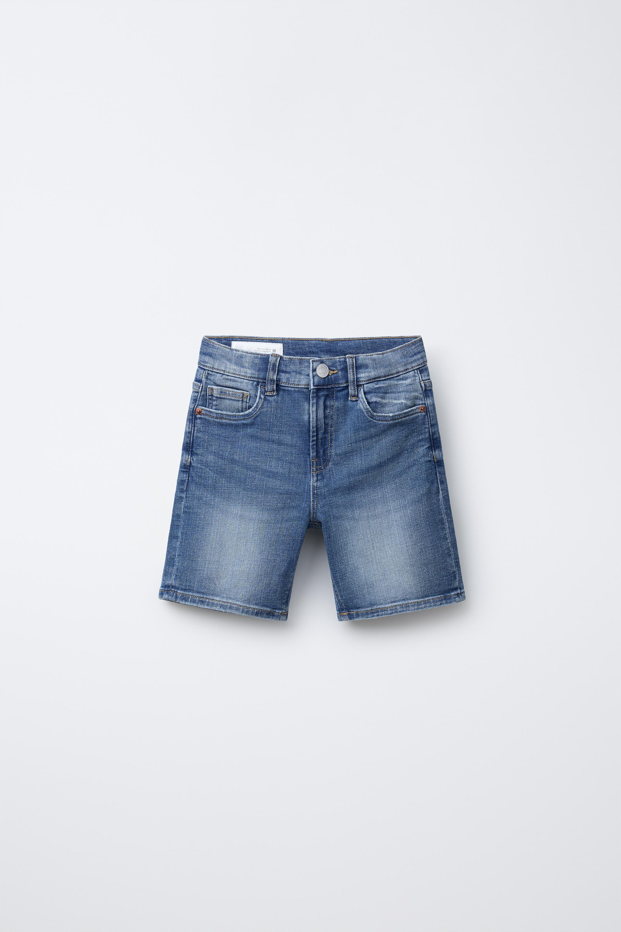★ドイツ発*ZARA*新作*ストレートデニムショーツ/LIGHT BLUE★ ルーズフィット バギーデニムパンツ - ミディアムブルー | ZARA