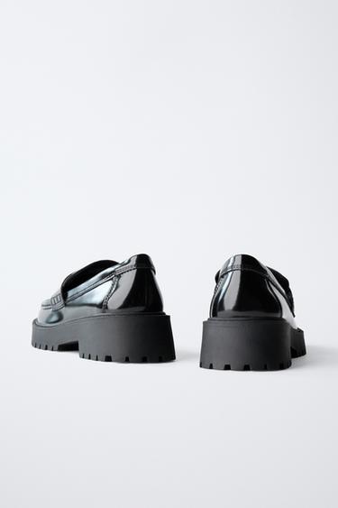 METAL DETAIL MOCCASINS - Black by Zara - Image 4