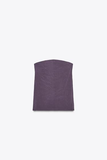 FLOWING BANDEAU TOP - Purple by Zara - Image 4