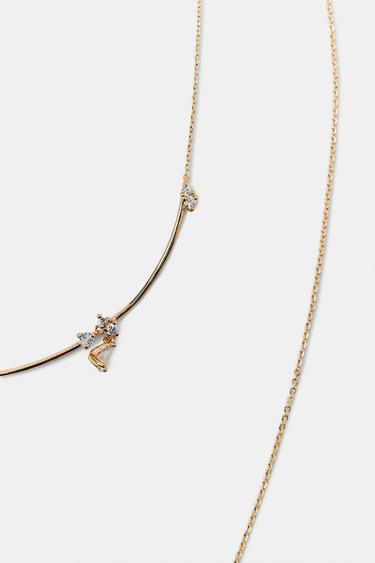 PACK OF 2 MINIMALIST SHIMMER NECKLACES - Golden by Zara - Image 2